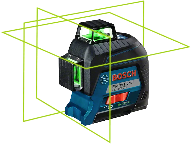 Bosch Laser Level GLL3-60XG 360 Degree High Precision Green Light Level 12  Line Laser Level