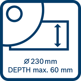  Max. 60mm cutting depth