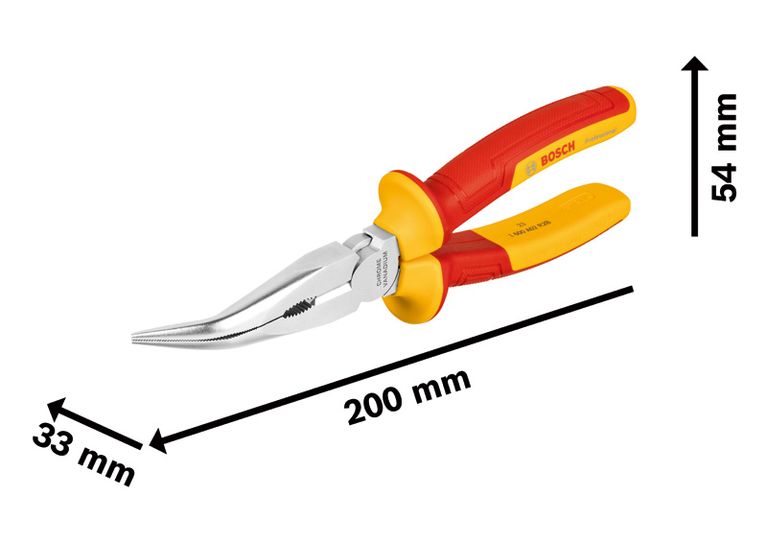 VDE Long Nose Plier bent 40° 200mm