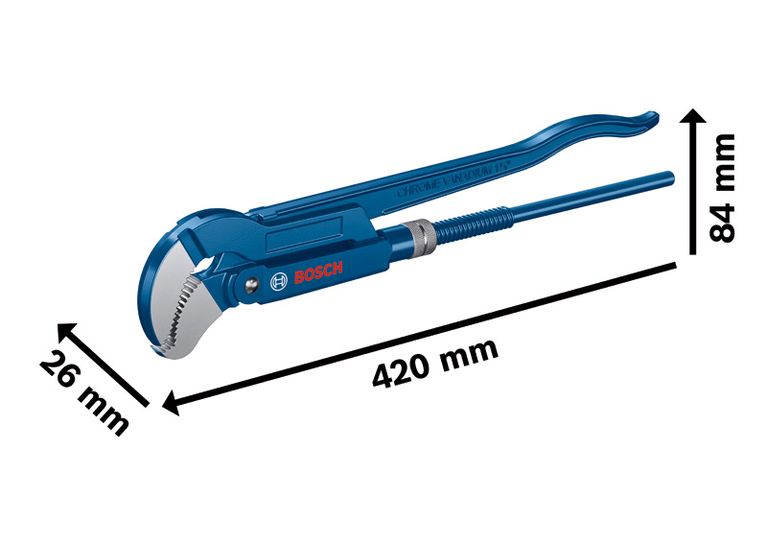 Sanitary Corner pipe wrench 45° 420mm