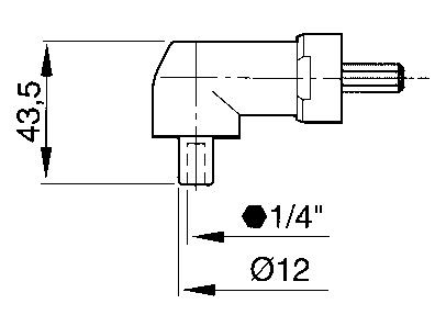 Angle head 1/4'' - internal hexagon drive